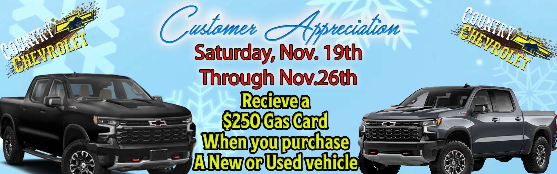 Receive a $250 Gas Card When You Purchase a New/Used Vehicle